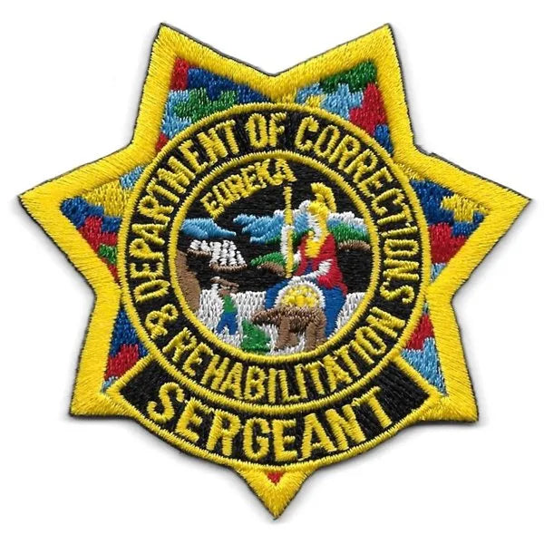 CDCR Sergeant Star Patch Austism Awareness