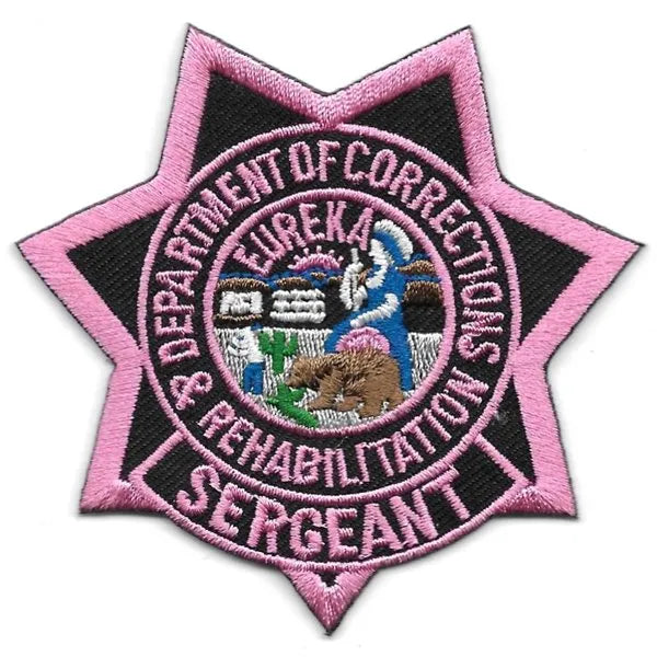 CDCR Sergeant Star Patch Breast Cancer Awareness
