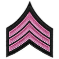 Sergeant Chevrons, Pink/Black, 3" Wide Set Of 2