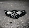 White Wheel With Wings Patch