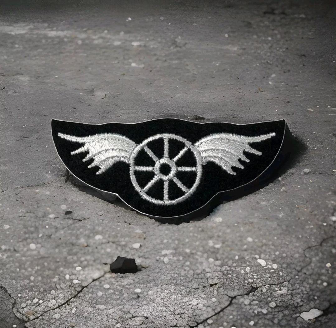White Wheel With Wings Patch
